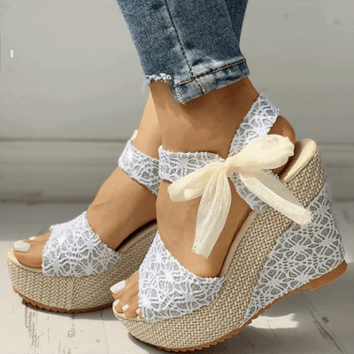 Sandales Compensées ’fleur De Soie’ | Tendance N°1 été 2022